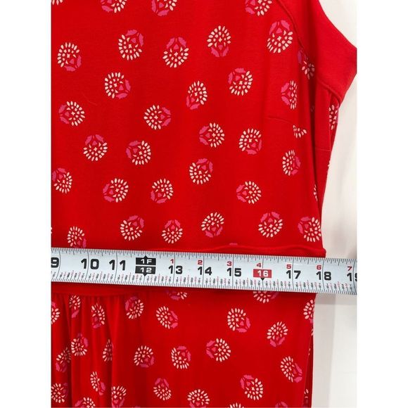 Lands End Maxi Dress Women’s Large Red Tank Sleeveless Long‎ Bright Cherry Print - Picture 4 of 12